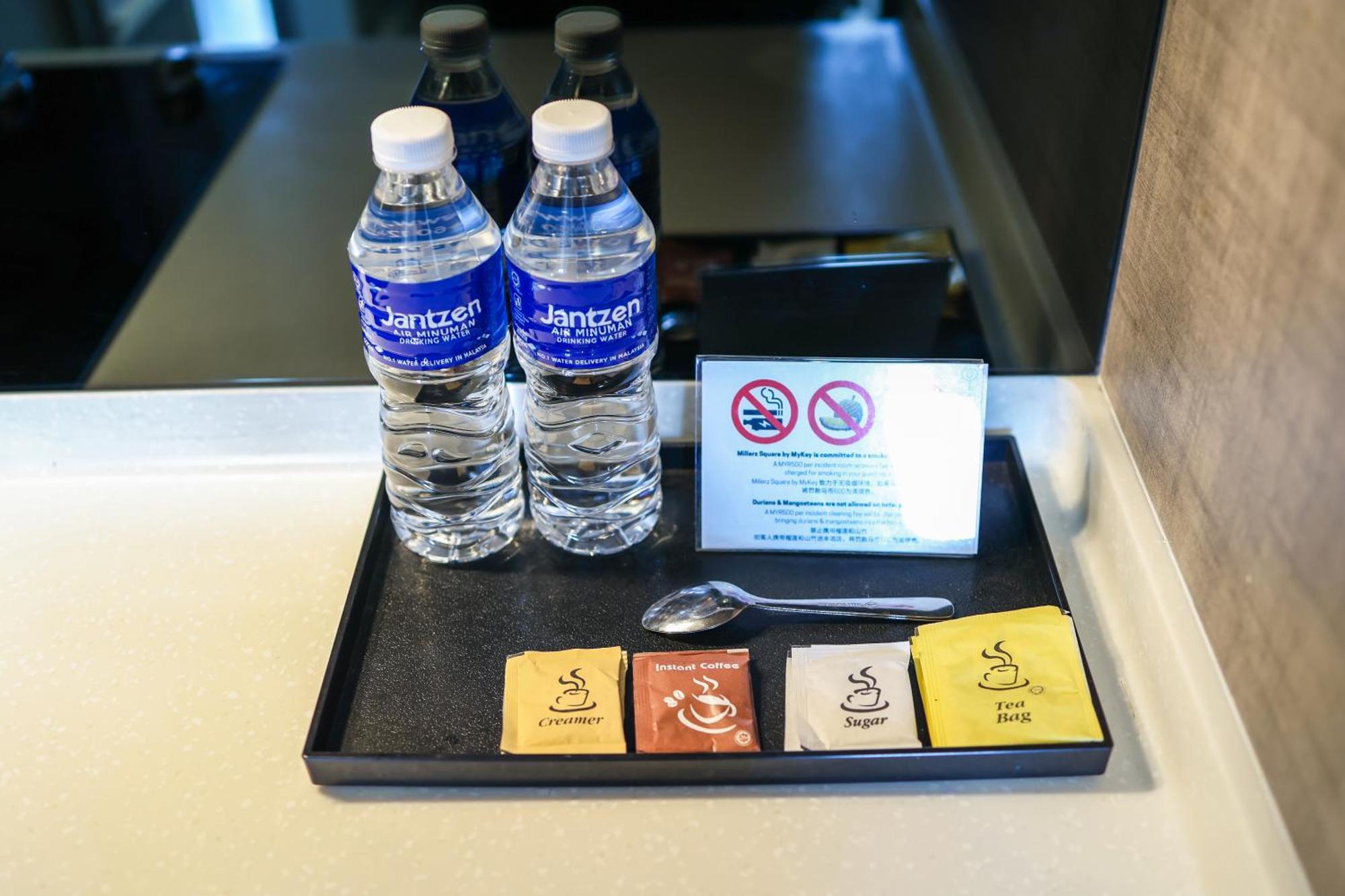 Millerz Square By Mykey Kuala Lumpur Exterior foto Bottled water and tea bags in a hotel room